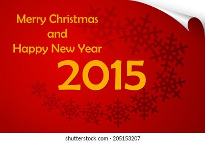 Happy new year and merry Christmas card with snowflakes. Vector illustration.