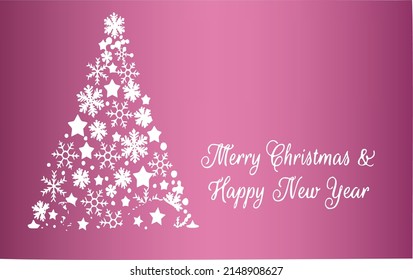 Happy New Year and Merry Christmas. Greeting card vector