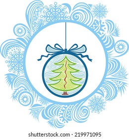 Happy new year merry christmas card vector illustration