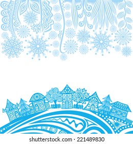 Happy new year merry christmas card vector illustration