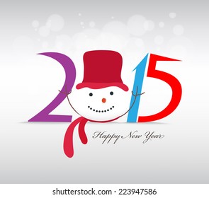 happy new year and merry christmas with snowman