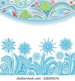 Happy new year merry christmas card vector illustration