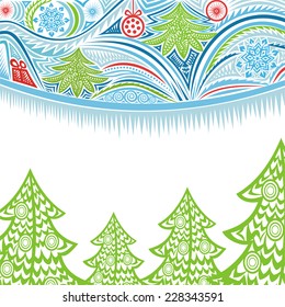 Happy new year merry christmas card vector illustration