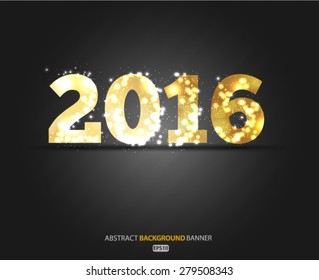 Happy New Year and Merry Christmas 2016 greeting card. Vector EPS 10