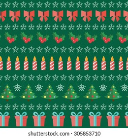 Happy New Year and Merry Christmas Seamless Pattern Background EPS10