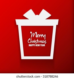 Happy New Year and Merry Christmas Gift
greeting card and background with boxes with gifts. 