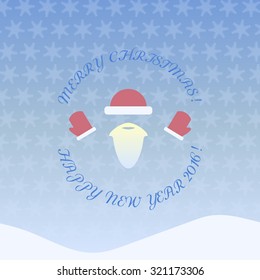 Happy new year and merry christmas  pattern. Santa Claus  texture. Winter holiday motif background. Vector illustration.