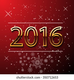 Happy New Year and Merry Christmas 2016 greeting card. Vector EPS 10