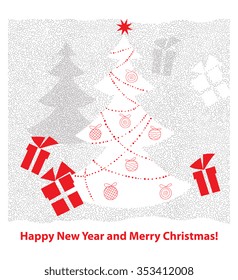  Happy New Year and Merry Christmas!  Greeting card.