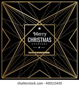 Happy new year and Merry Christmas. Geometric template vector frames. Shapes of retro style. Line design. You can use it for invitation, posters, flyers, party, advertising and congratulation.