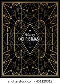 Happy new year and Merry Christmas. Geometric template vector frames. Shapes of retro style. Line design. You can use it for invitation, posters, flyers, party, advertising and congratulation.