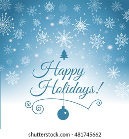 Happy New Year and Merry Christmas e-card. Vector illustration.