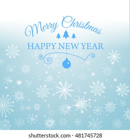 Happy New Year and Merry Christmas e-card. Vector illustration.