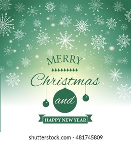 Happy New Year and Merry Christmas e-card. Vector illustration.