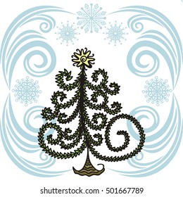 Happy new year merry Christmas card. Vector illustration.