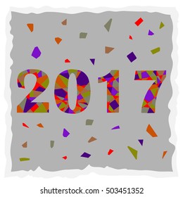 Happy New Year, Merry Christmas, Happy New Year icon, Merry Christmas icon. Flat design, vector.