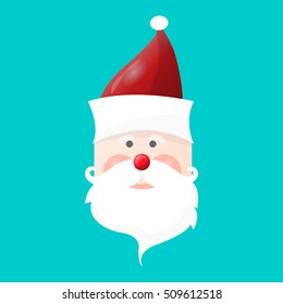 Happy New Year or Merry Christmas greeting card with Santa Claus. Holiday illustration. Vector design for celebration.