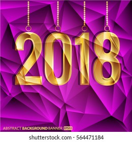 Happy New Year and Merry Christmas 2018 greeting card Vector EPS 10 illustration.