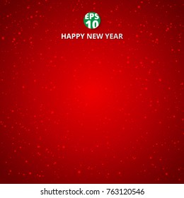 Happy new year and merry christmas on red blurry vector background with snowflake. Greeting card design template