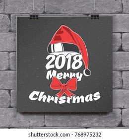 Happy New Year and Merry Christmas. Christmas shopping. Year of the dog. Detailed elements. Old retro vintage grunge. Typographic labels, stickers, logos and badges. Flat vector illustration
