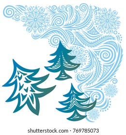 Happy new year merry Christmas card. Vector illustration.