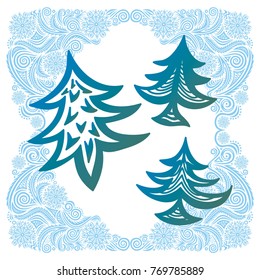 Happy new year merry Christmas card. Vector illustration.