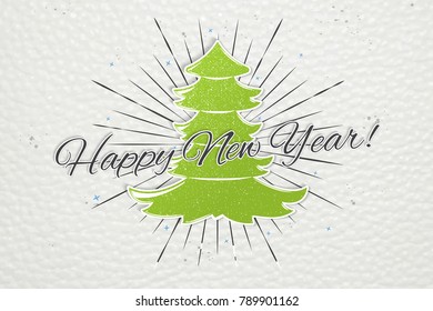 Happy New Year and Merry Christmas. Christmas shopping. Year of the dog. Detailed elements. Old retro vintage grunge. Typographic labels, stickers, logos and badges. Flat vector illustration