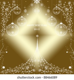Happy New Year and Merry Christmas decoration background