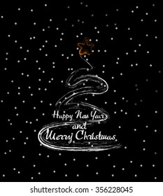 Happy New Year and Merry Christmas.Christmas tree
