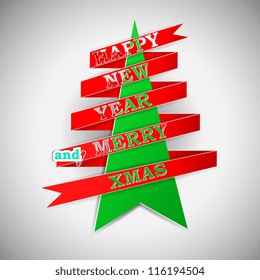 Happy New Year and Merry XMas vector illustration