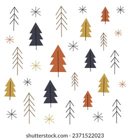 Happy New Year. Minimalistic card design. Set for branding cover, card, posters. Card template