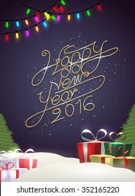 Happy new year modern background with element