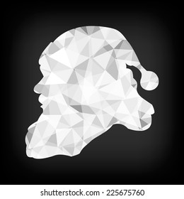 Happy New Year modern design template. Santa Claus silhouette. vector eps 10