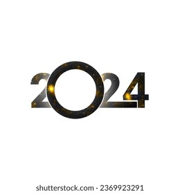 Happy New Year modern design with 2024 logo. Minimalistic trendy background for branding, banner, cover, card. Vector illustration.