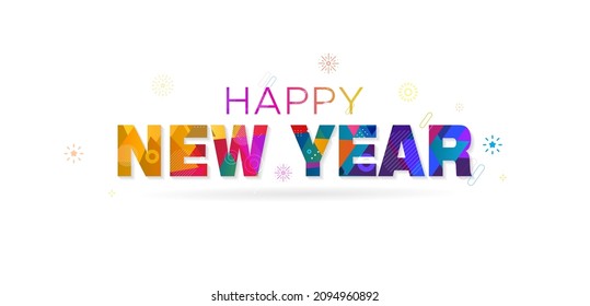 Happy New Year Modern Futuristic Colorful Stock Vector (Royalty Free ...