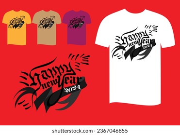 Happy new year modern t shirt design for man and women
