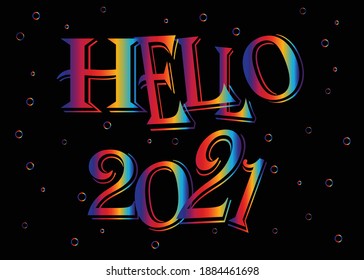Alles Gute zum Neujahr, mehrfarbiger Text, Vektorgrafik.