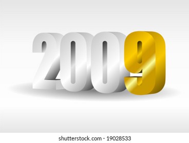 Happy new Year. Next year number in gold color.