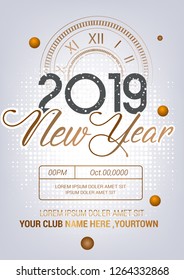 Happy New Year Night party 2019 template design