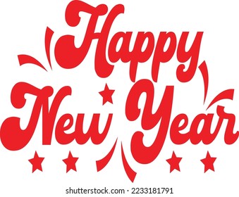 
Happy new year normal typography design.This is an editable vector.