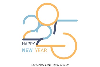 Happy new year numbers 2025 set.New year greeting and celebration,vector design.