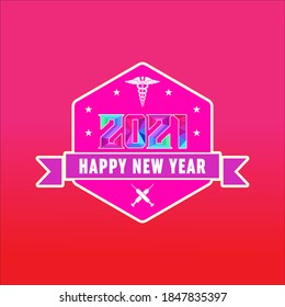 happy new year for nurse vector design