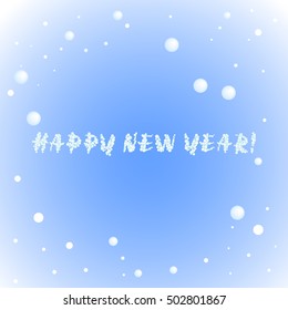 happy New Year! on a blue background, vector illustration