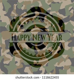 Happy New Year on camo pattern