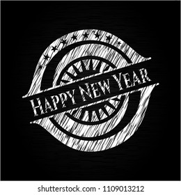  Happy New Year on chalkboard