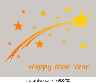 Happy New Year on gray