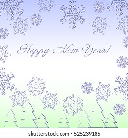Happy New Year! on a light background, vector illustration