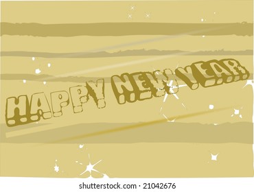 happy new year on old wood vector