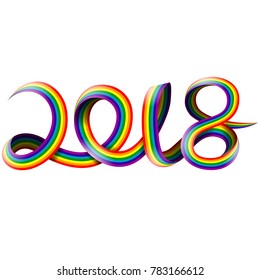 Happy New Year on rainbow
