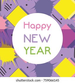 happy new year over color backgroun design